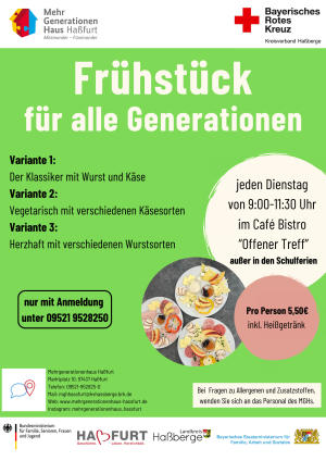 Flyer: Frühstück für alle Generationen