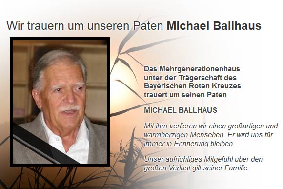 Wir trauern um unseren Paten Michael Ballhaus